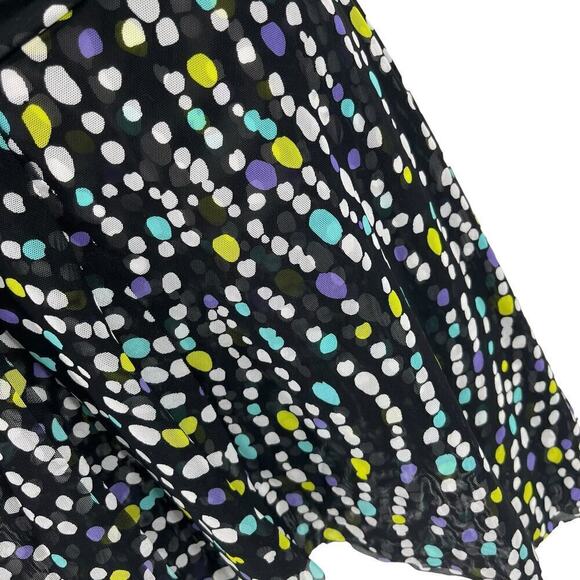 Profile Skirt Polka Dot Knee Length Green Purple Black Large - Picture 6 of 8